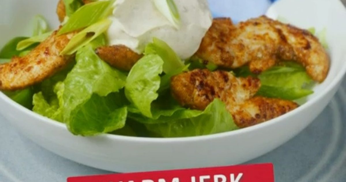 Grace Foods Warm Jerk Chicken Strip Salad